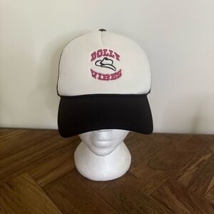 White and Black Women's Hat Dolly Parton Black White Hat